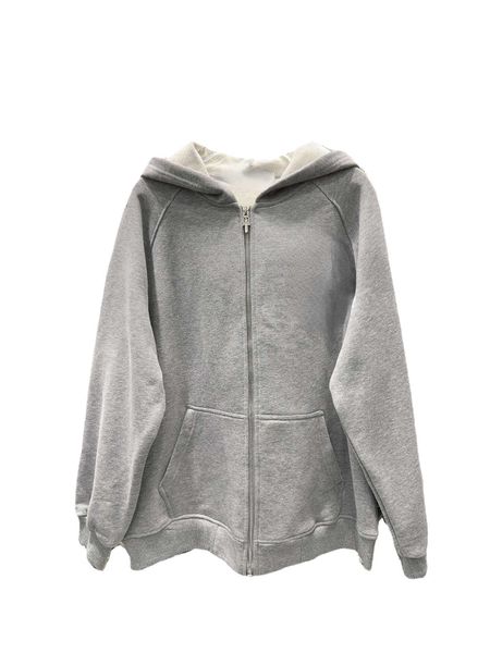 

women's two piece pants autumn and winter new fashion leather label hooded sweater cardigan, White