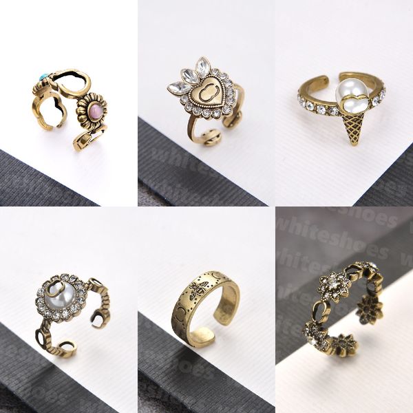 

luxury designer band rings fashion crystal rhinestone ring women men adjustable rings engagement wedding jewelry216q, Silver