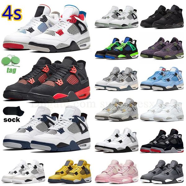 

quality basketball shoes jumpman 4 fashion craft 2023 pn dust oreo white cement seafoam university blue lightning midnight navy military bla