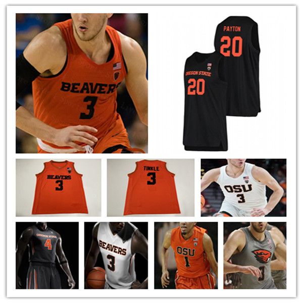 

ncaa oregon state beavers osu college basketball jerseys glenn taylor jr. pope dexter akanno dzmitry ryuny rodrigue andela michael rataj tyl, Black