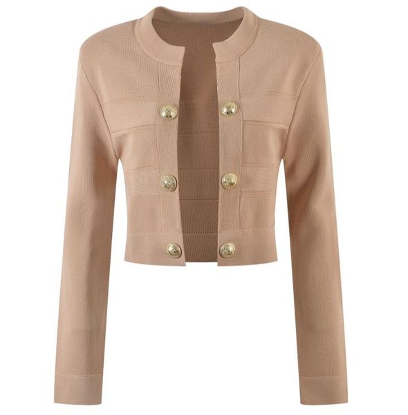 

1220 xl 2022 autumn sweaters women's cardigan crew neck white black khaki long sleeve brand same style women's yl