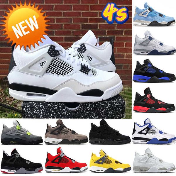 

outdoors 2023 mens jumpman 4 4s retro basketball shoes military black midnight navy university blue red thunder white oreo taupe