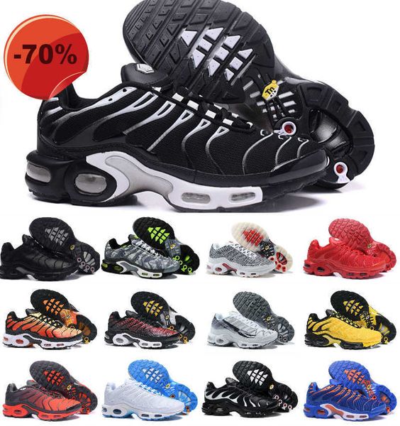

fashion 2022 classic tn mens running shoes university red blue triple white black metallic pewter chaussures tns requin airs sneakers