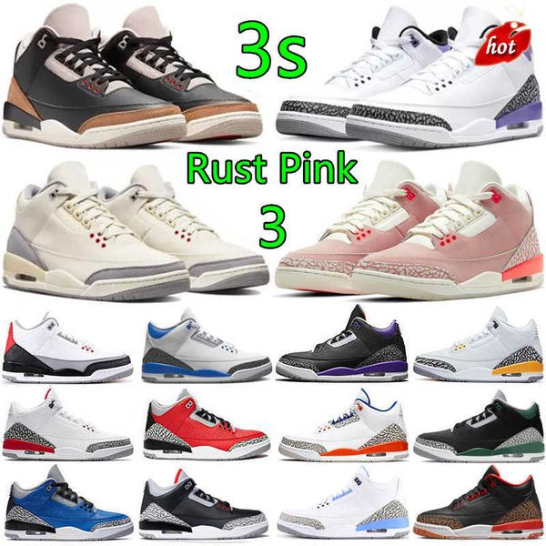 

basketball shoes 3 3s mens rust pink muslin desert elephant dark iris shady cool grey black cement fire red laser orange unc men women