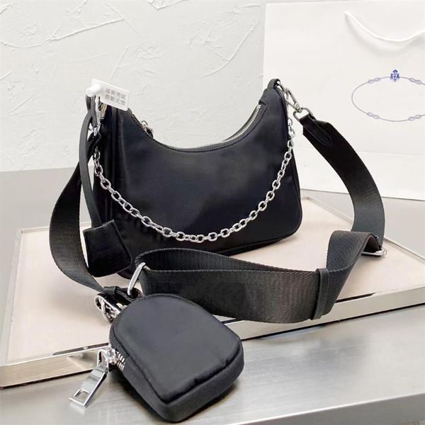 

handbag women luxury designer nylon bags with letters whole canvas hobo shoulder bag lady tote chains handbags messenger bagss253r