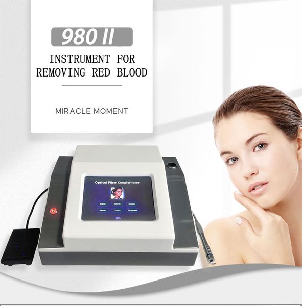 

protable powerful 980nm diode laser spider removal vascular vein/vascular remove red blood silk lesions laser device leg veins salon use bea, Black