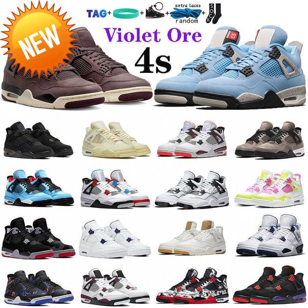 

outdoors violet ore 4 4s basketball shoes for men women 4s og military black cat university blue sport sneakers oreo white cement