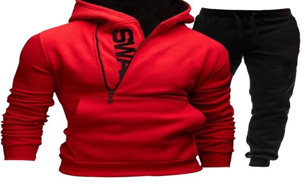

men039s set hoodie sets men tracksuit sportswear hoodiessweatpant 2 pieces autumn winter male warm clothing pullover sweatshir2625159, Gray