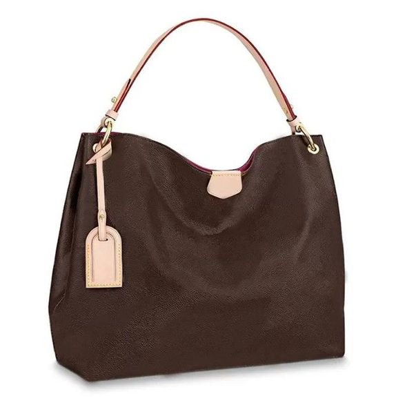 

classic flower graceful mm pm hobo bag designer gracefull handbags leather white grid totes shoulder bag magnetic closure