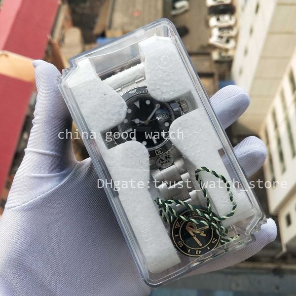 

4 colors new real watch p arf factory version 904l steel 2824 automatic movement 40mm black green ceramic bezel super luminous men wristwatc, Slivery;brown