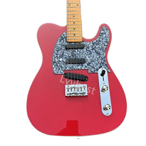 

lvyclassic electric guitar high gloss red surface black pickup professional team quality assurance delivery.