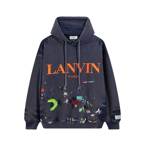 

mens hoodies sweater women lanvin splash ink graffiti print autumn and winter loose hooded pullover cotton9205289, Black
