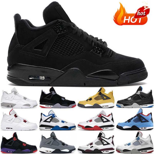 

low mens jumpman 4 basketball shoes 4s black cat red thunder sail white oreo bred men womens trainer
