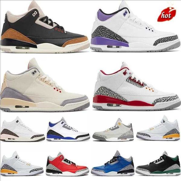 

3 jumpman 3s mens womens basketball shoes patchwork racer blue rust pink midnight navy georgetown sports trainers unc designer sneakers