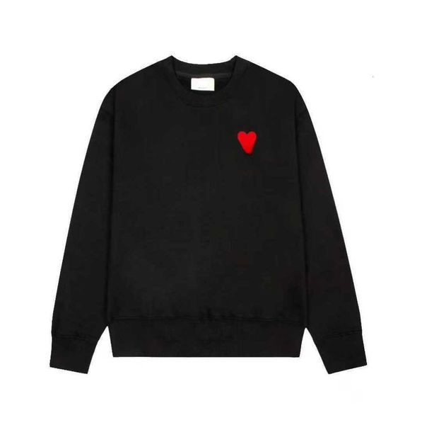 

men's hoodies sweatshirts 21s designer play commes jumpers des garcons letter embroidery long sleeve pullover women red heart loose de0, Black