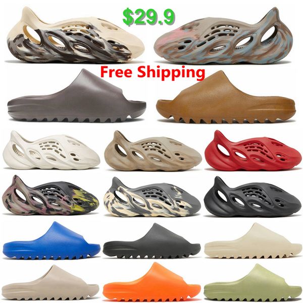 

designer slides foam runners slippers foams mens bone onyx resin pure slide mx cream clay mist sand ochre foam runner slipper women summer s, Black