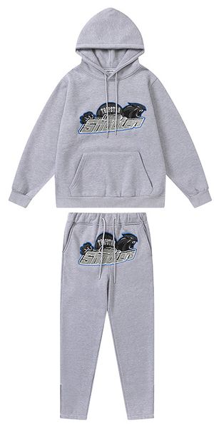 

tracksuit badge trapstar embroidered designer mens womens sports hoodie tuta trapstar sweaters size s//l/xl pah1, Gray