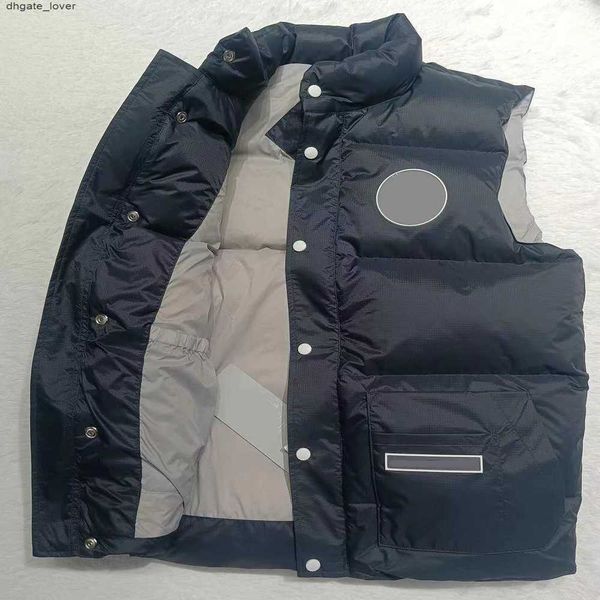 

designer vests down parkas canadian goode white parka jacket men coat vest winter windbreaker black thick warm hooded wolf fur hoodies0pe, Black;white