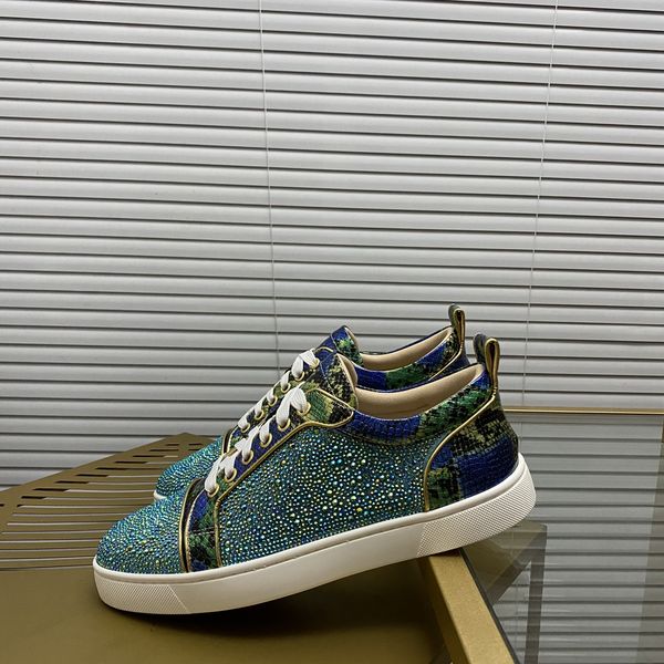 

mens stylish studded shoes handcrafted real leather designer rock style red soles shoes luxury fashion womens diamond encrusted casual shoe