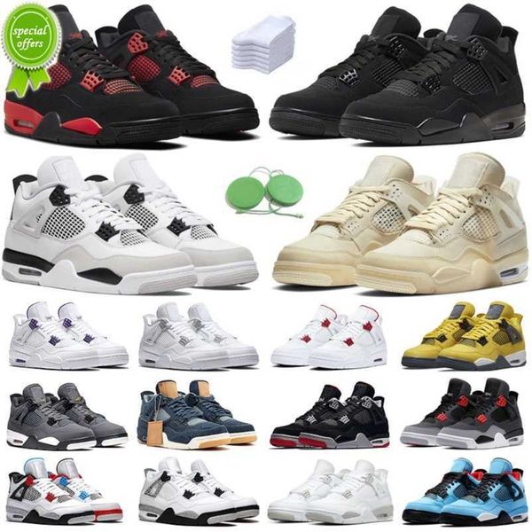 

og 4 4s men women basketball shoes sneaker military black cat sail white oreo cement red thunder unc blue lightning infrared