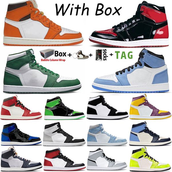 

2023 with box men basketball shoes jumpman 1 og 1s gorge green bred patent starfish lost found university blue stage haze men women sport sn