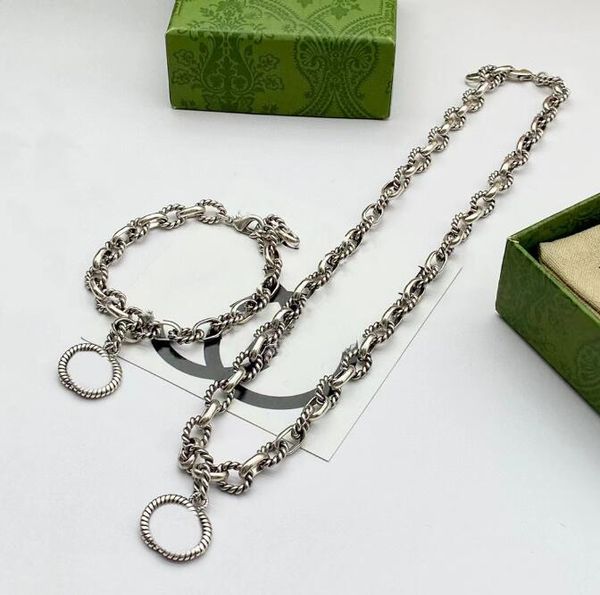 

designer bracelet cuff bangle punk curb cuban necklace stainless steel gold silver chains link men women hand jewelry set