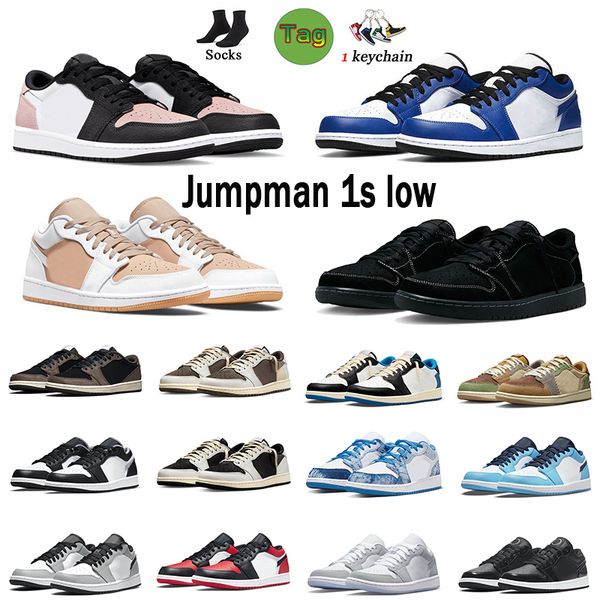 

jumpman 1 1s low basketball shoes 2023 ew j1 voodoo black phantom men women size 12 sneakers cactus jacks reverse mocha unc light smoke grey