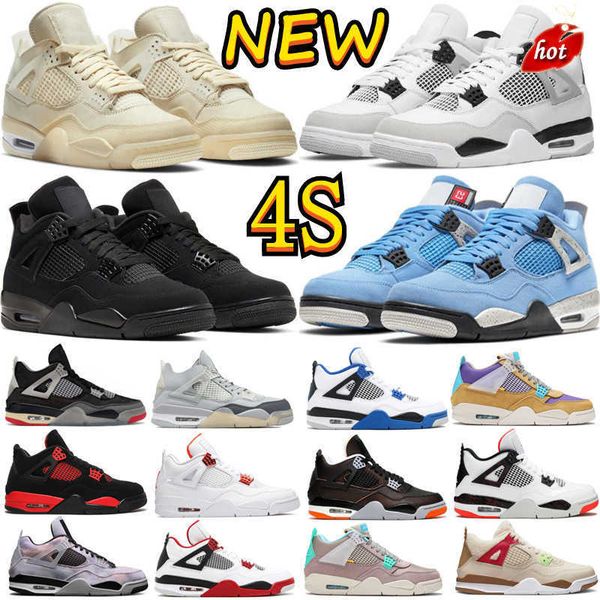 

low 2022 4 4s basketball shoes lightning hyper royal university blue shimmer bred military black cat canvas sand white oreo red