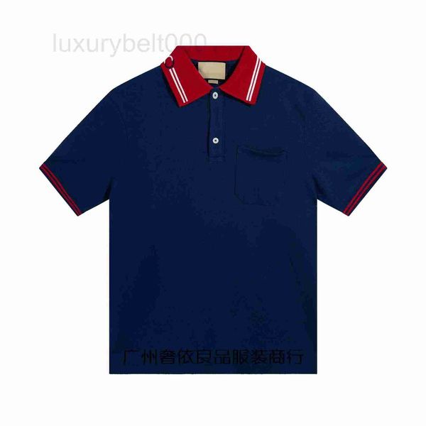 

men's polos designer gu collar double letter embroidery shirt fashion versatile college style short sleeve couple fdg3, White;black