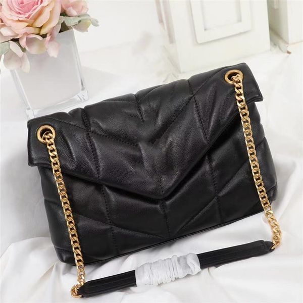 

lambskin women's bags loulou puffer fashion solid color cover shoulder crossbody cloud messenger bag lady designer luxury qui322z