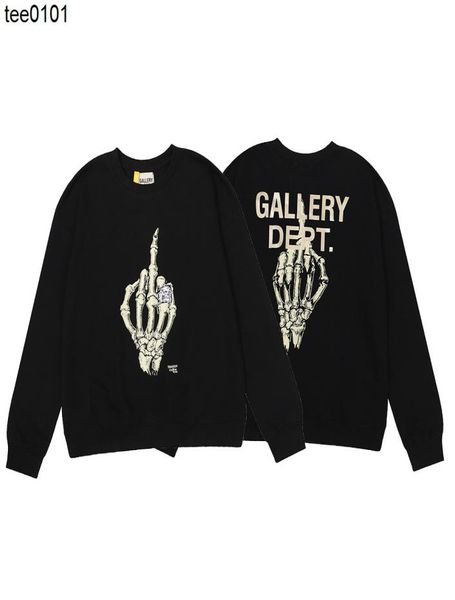 

fashion brand galery dept skul hoodies ger bronzing letters long sleeve round neck sweater men039s and women039s high street5150358, Black