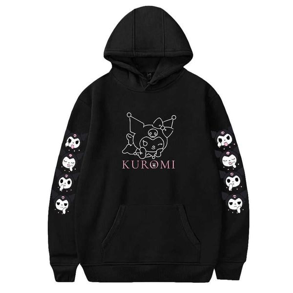 

kuromi hoodies funny anime sweatshirt cosplay pullover streetwear black long sleeve
