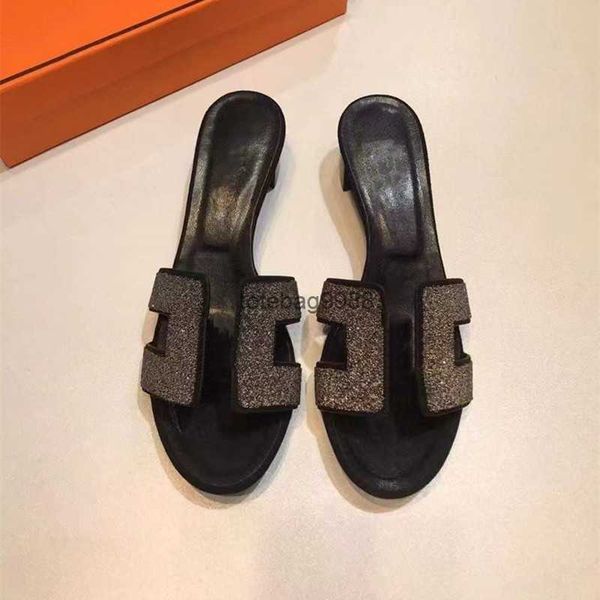 

herme oran sandal oasis slippers oran sandal summer designer fashion leather lady hermee slides women hermes shoes l bath ladies sexy, Black