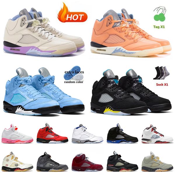 

5s mens basketball shoes jumpman 5 sneakers crimson bliss sail unc aqua pinksicle raging bull stealth racer blue black muslin burgundy train, White;red