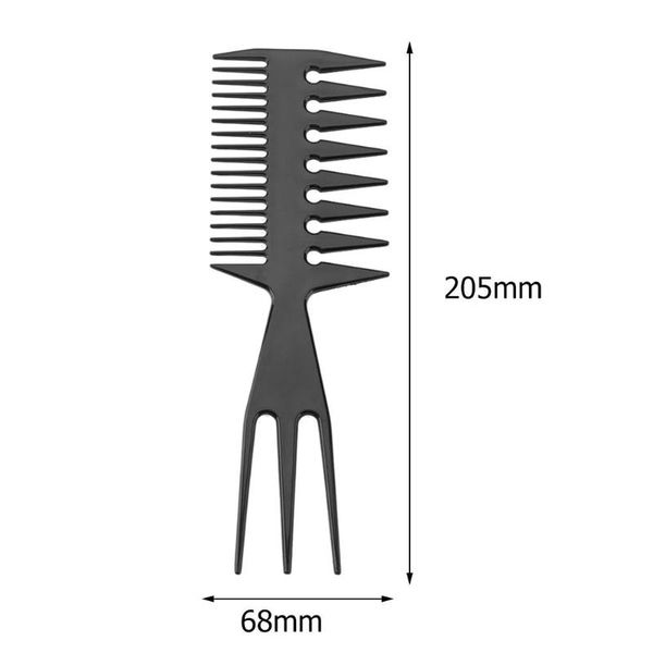 

professional double tooth comb fish bone shaped hair brush barber brush, Silver