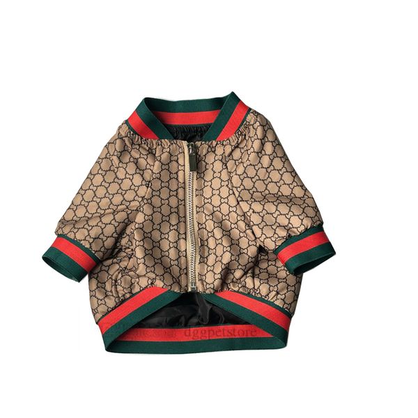 

designer dog clothes winter dog apparel luxury dogs jacket with classic letter pattern soft pet coat for small doggy french bulldog teddy pu