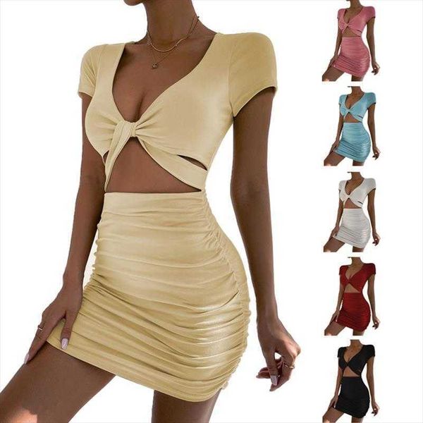 

summer womens dress short sleeve v-neck midriff outfit sheath, Black;gray