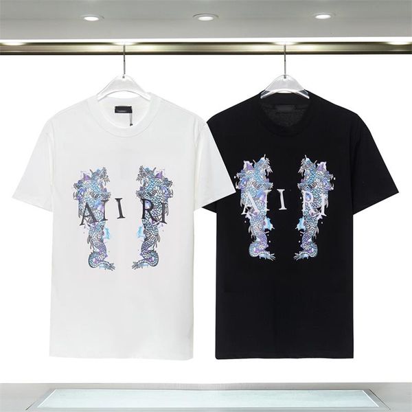 

men's fashion designer cotton cord t shirts luxury cotton loose t-shirts casual summer short sleeves oil painting black back print arro, White;black