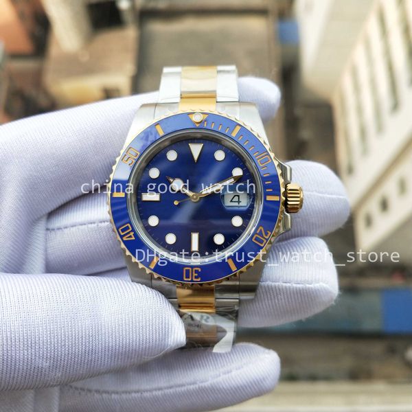 

men's watch super arf factory classic version 904l steel cal.3135 automatic movement 40mm yellow gold blue ceramic bezel diving men wri, Slivery;brown