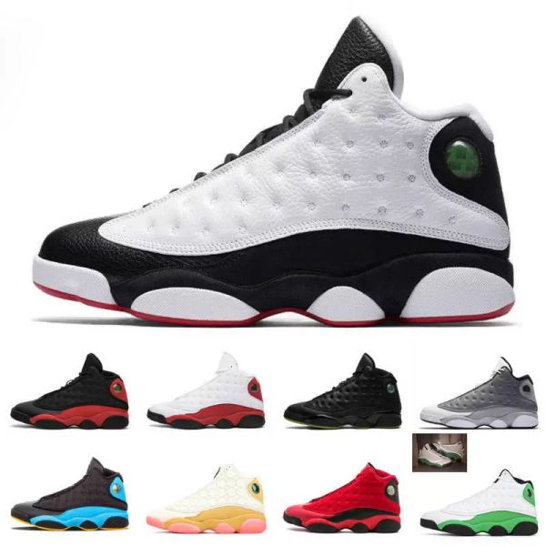 

13s basketball shoes jumpman 13 dark powder blue red flint hyper royal black cat mens trainers sport size 36-47