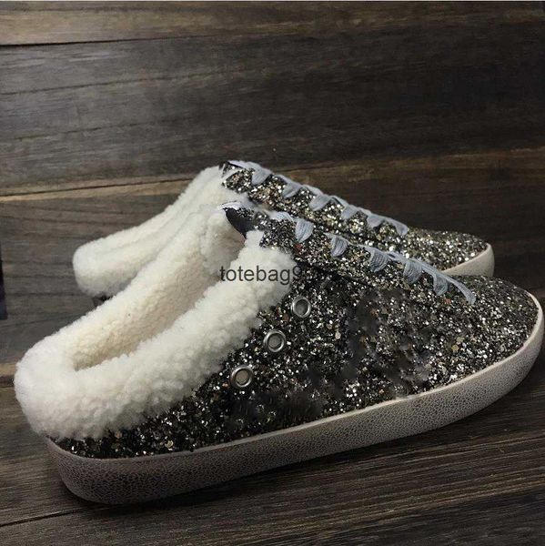 

golden designer classic australia boots shoes plush slip-on loaferswomen fluff yeah winter superstar sneakers do-old dirty girls001, Black