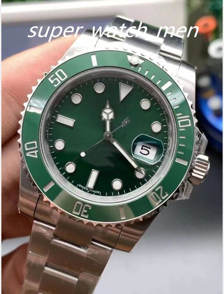 

men size watch 41mm ew factory 904l steel green ceramic bezel cal.3235 automatic movement 126610 dive waterproof super luminous eta wristwat, Slivery;brown