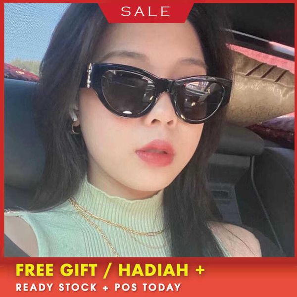

luxury designer vintage brand sunglasses uv400 women shengjia slpins net red same style cat eye women's plate fashionable trend m94, White;black