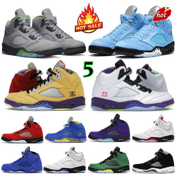 

2023 jumpman 5 men basketball shoes 5s unc concord fire red green bean alternate bel white cement black metallic suede racer blue mens outdo