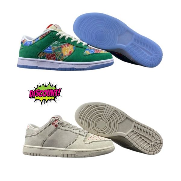 

low sb running shoes for men women green blue colored toes milk white red