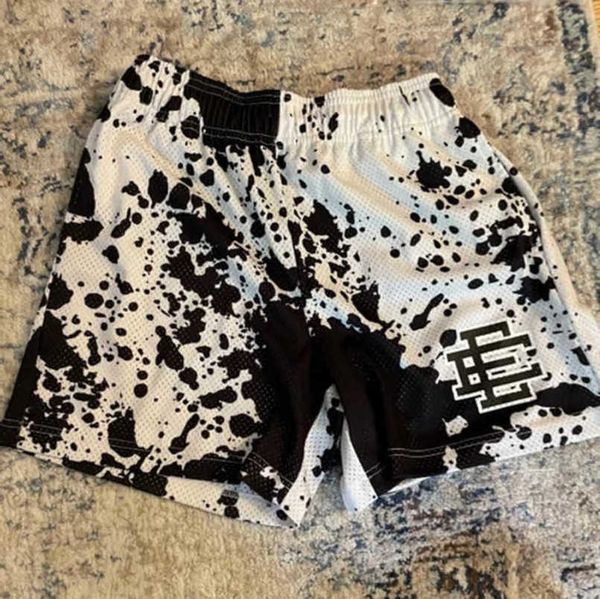 

ee men's luxury fashion shorts eric emanuel basic new york city skyline men women jog casual pant loose fitness muscular sports pants m, White;black