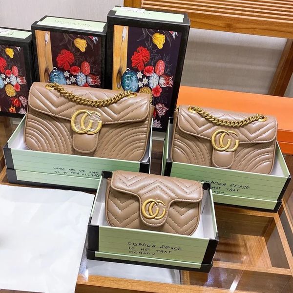 

designer bag women bags classic handbag shoulder 3 size real leather lady fashion marmont bags genuine crossbody purses tote