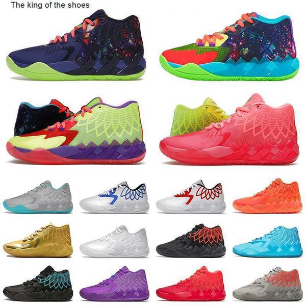 

lamelo ball 1 mb.01 basketball shoes be you sports rick and morty purple cat galaxy men trainers beige black blast buzz city queen city not