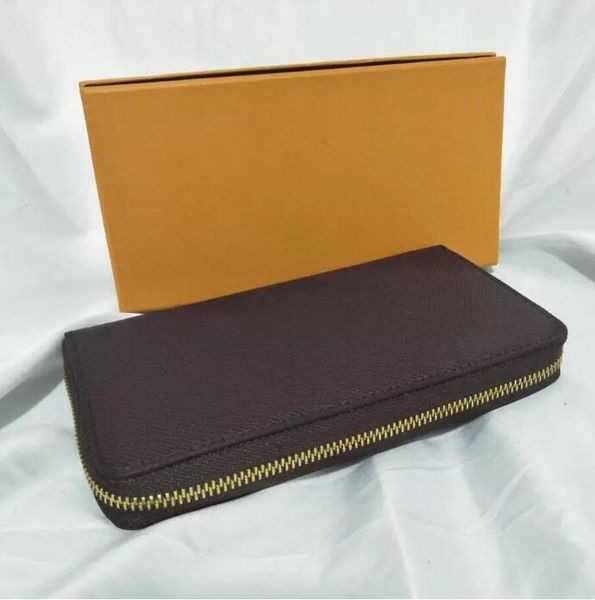 

woman wallets long zipper brand new women men genuine leather popular monograms wallet handbag purse with original box 60017, Red;black