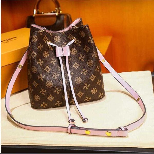 

designers neonoe bucket shoulder bags flower purses women tote brand letter genuine leather handbags crossbody bag aa